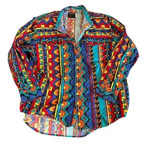 Vintage Frontier Series Wrangler Western Shirt XL Colorful Rodeo Cowboy Costume